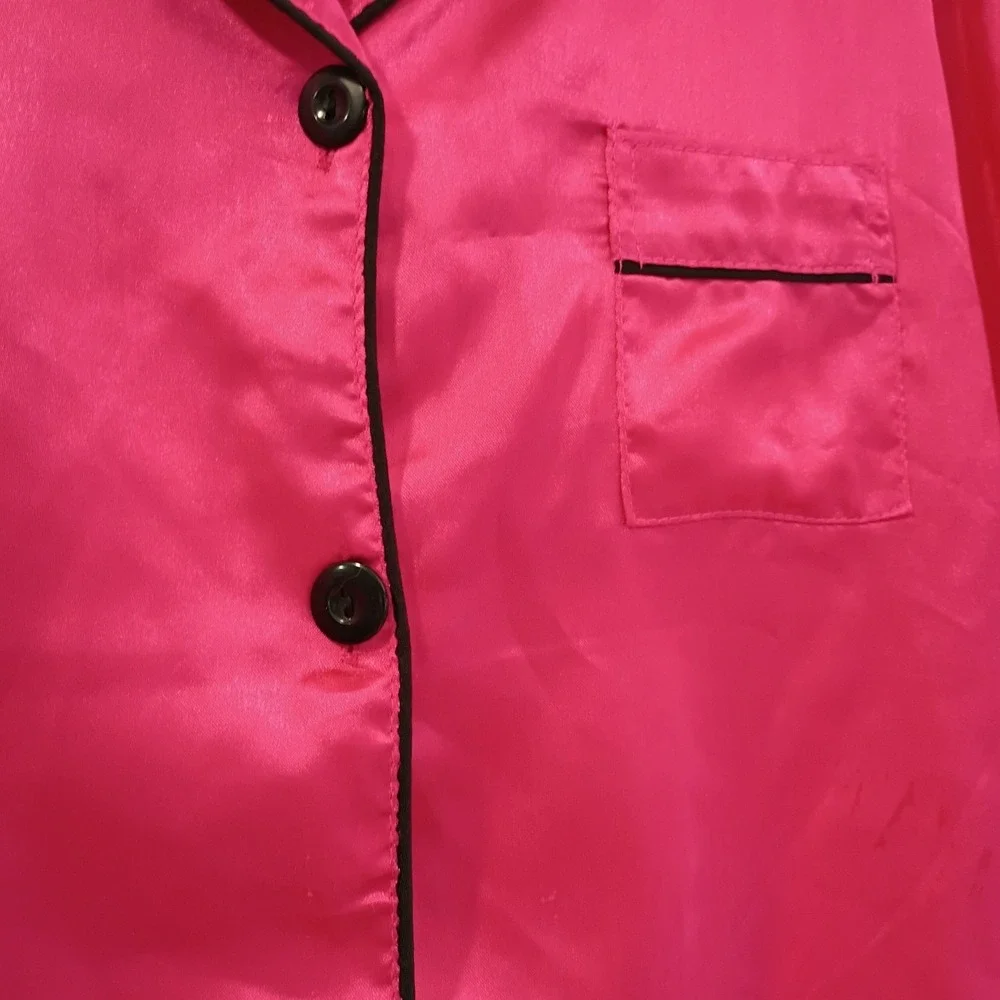 UNICABBIT21 Hot Pink Satin Pajama Set for Big Girls Cute Size 16 Youth‎ EUC